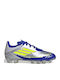 F50 Messi League MG Ghete De Fotbal Pentru Copii Cu Crampoane Argintiu Metalizat Solar Yellow Lucid Blue