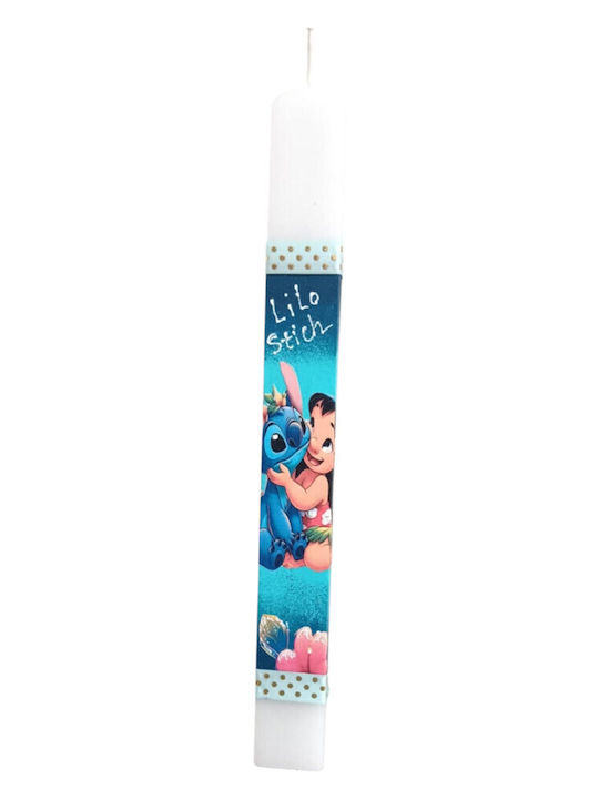 Kinder-Osterkerze Lilo & Stitch Blaue Flachkerze 28x3cm