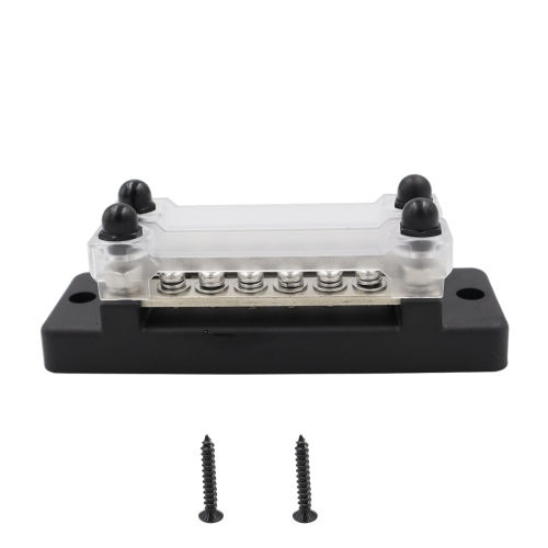 Cp-3023-01 150a 12-48v Rv Yacht Double-row 6-way Busbar Μαύρο