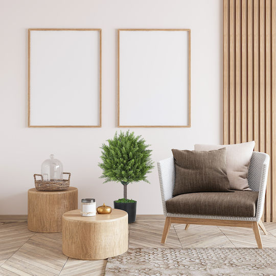 Homcom Künstliche Pflanze Zedernbaum Topf Inklusive Innen Außen Höhe 55 cm Grün 830-953v00gn
