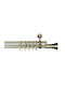 Grace Ausziehbar Metallisch Vorhangstange Doppel mit Stange Φ25mm 240-240cm Bronze