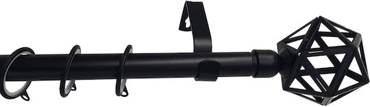 Grace Сгъваемо Металик Корниз Φ19мм 210-210cm Black Mat