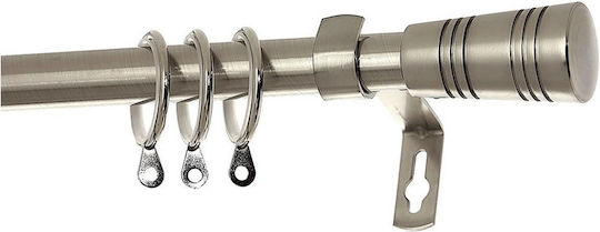 Grace Extendable Metallic Curtain Pole Single Φ28mm 300-300cm Bold Chrome