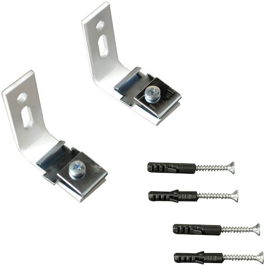 Grace Curtain rail base Wall made of Metal Silver 2pcs