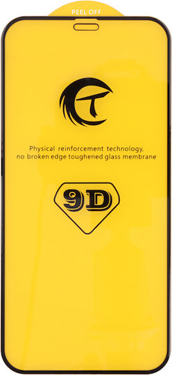 2.5D Vollflächig gehärtetes Glas Schwarz (iPhone 15 Pro)