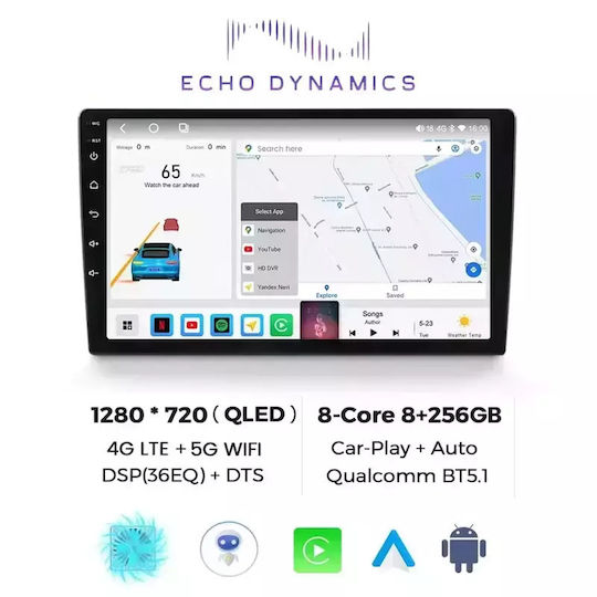 Echo Dynamics Автомобилна Аудио Система (Блутут/USB/WiFi/GPS/Apple-Carplay/Android-Auto) с Тъчскрийн 9.5"