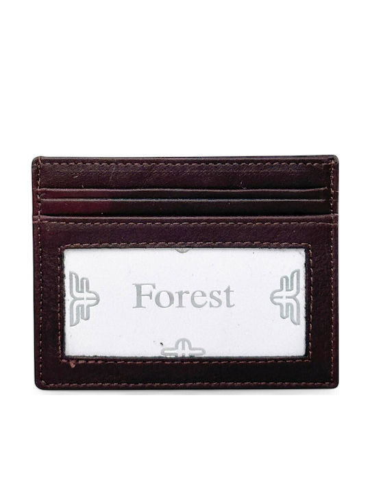 Forest Δερμάτινο Ανδρικό Πορτοφόλι Καρτών Καφέ