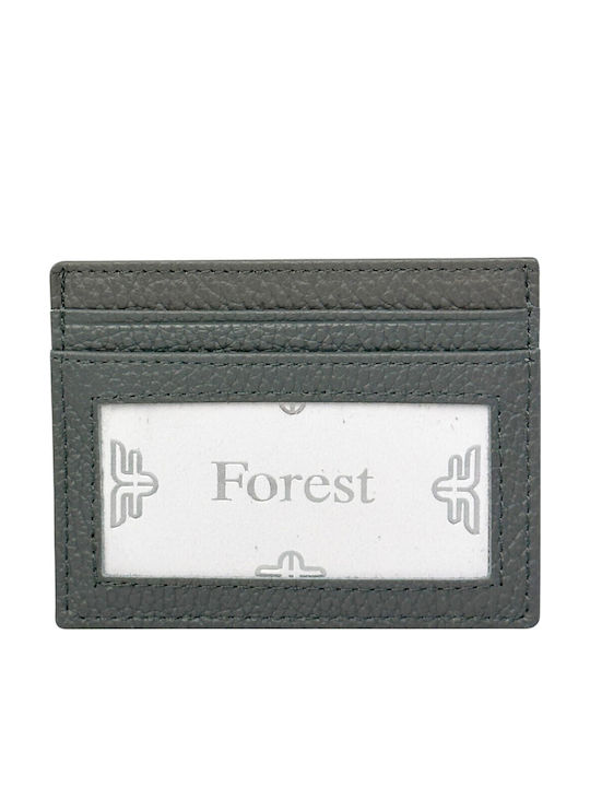 Forest Δερμάτινο Ανδρικό Πορτοφόλι Καρτών Γκρι