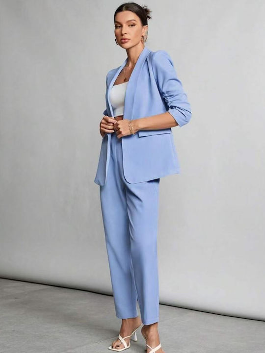 Pop Honey Damen Blazer Baby Blue
