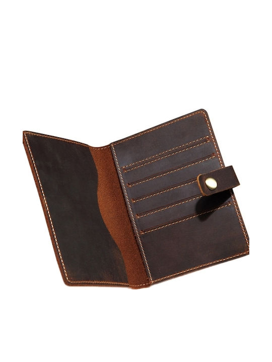 Genuine Leather Passport Holder Card Case Vintage Dark Coffee