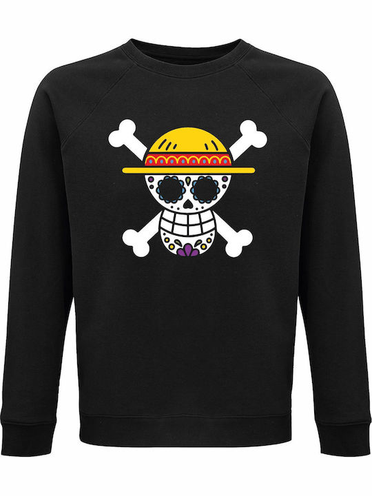 Unisex Sweatshirt Bio "Tag der Toten Einteiler Thema" Schwarz