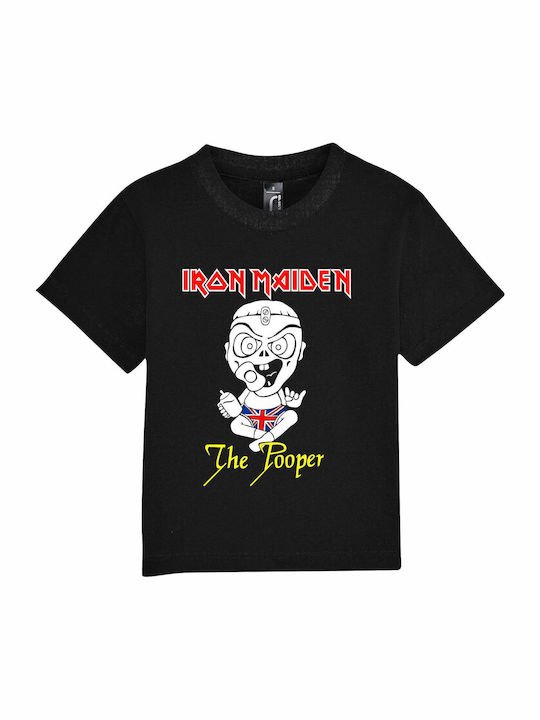 Kids' T-shirt Black Iron Maiden Baby, The Pooper