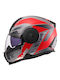 LS2 FF902 Scope II Duria Matt Grey Red Κράνος Μηχανής Flip-Up ECE 22.06 1750gr με Sunvisor