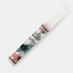 Easter Candle Flat Handmade White