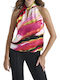Women's Blouse Sleeveless Marbled-print