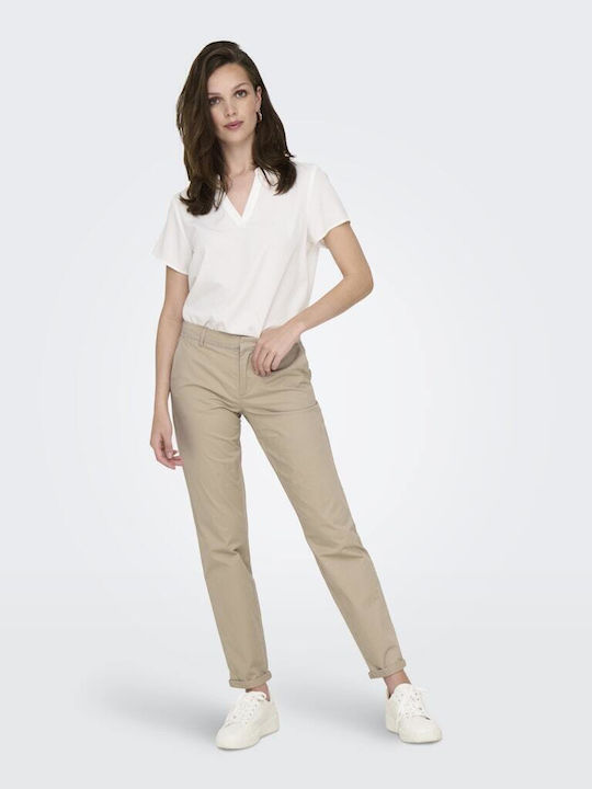 Mw Dama Pantaloni Chino cu Croială Normală Taupe Sand
