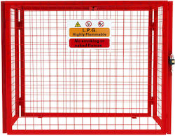 Roter Gasflaschen-Klappgitterkäfig 92cm x 110cm x 50cm