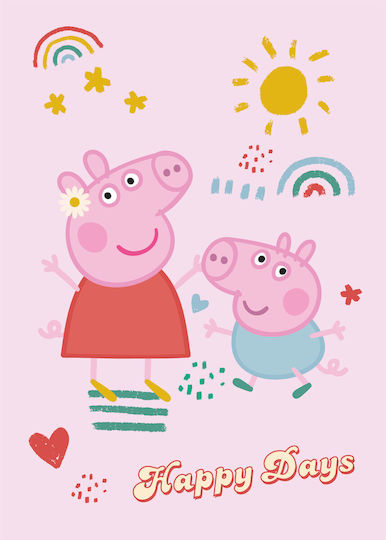 Peppa Pig Decke Vlies Rosa 100x140cm