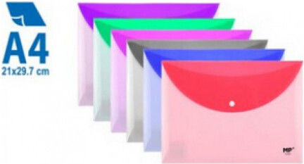 A4 Button Folder Mp Bicolor Blue Pc025