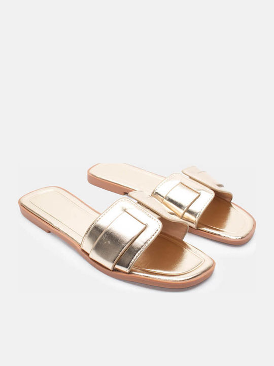 Luigi Flache Sandalen für Damen in Gold Farbe
