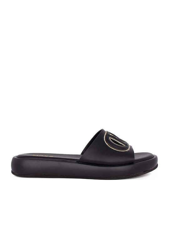 Flache Sandalen Für Damen Schwarz