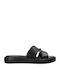 Leather Women's Flat Sandals in Black Color