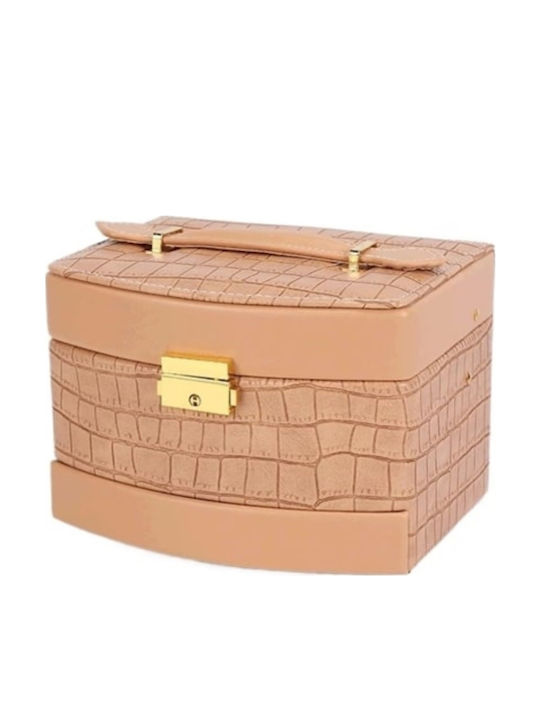 My Home Luxury Кутия За Бижута Куфарче За Пътуване Кафява 18x14x12.5см My Home Luxury Кутия За Бижута Куфарче За Пътуване Кафява 18x14x12.5см