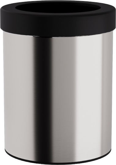 Open Trash Can with Removable Lid 12 Liters Pam&co 2536-011 Matte Stainless Steel