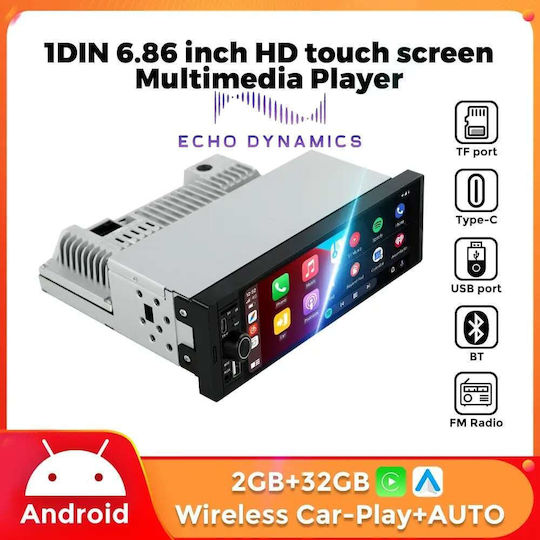 Echo Dynamics Car Radio 1 DIN (Bluetooth USB)