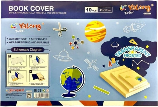 Transparent Book or Notebook Cover Sticker Sheet 45x30cm 10 Pieces