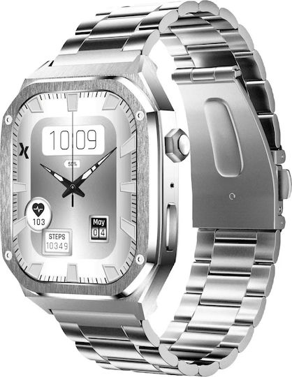 MaxCom FW65 Iron S 55mm Smartwatch με Παλμογράφο (Ασημί)