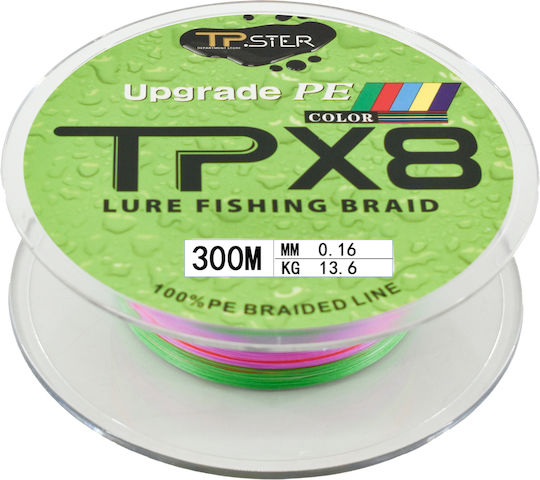 Tpster Angelschnur X8 0,16mm Max13,6kg 300m 36774