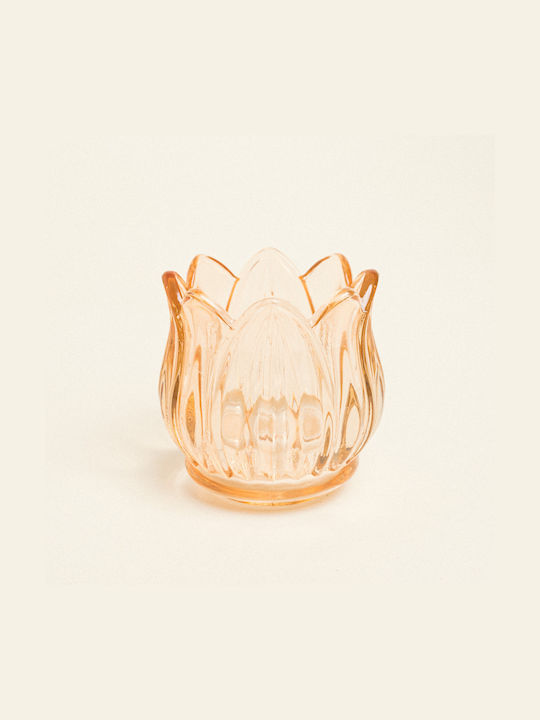 Beauty Home Candle Holder Flower 6.5 X 7.3 Cm Yellow