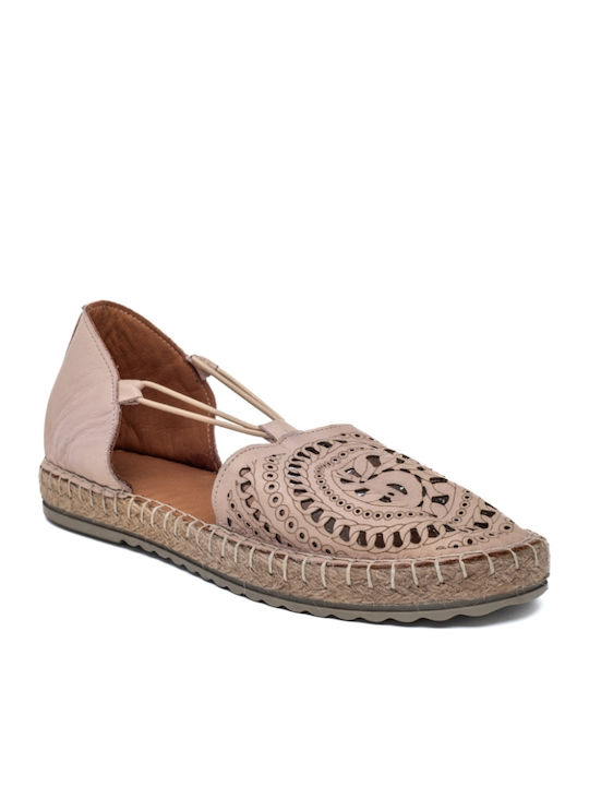 Lederne Damen Espadrilles in Rosa Farbe