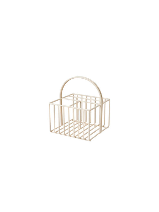 Broste Copenhagen Χαρτοπετσετοθήκη Μεταλλική Μπεζ 19x18x22cm 71178226