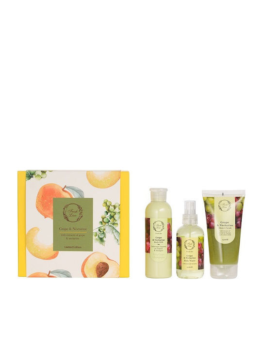 Fresh Line Grape & Nectarine Комплект за грижа за кожата за Почистване на тялото 3бр