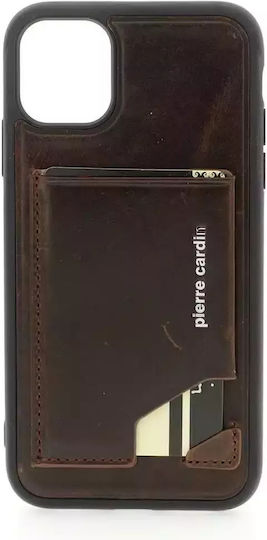 Pierre Cardin Umschlag Rückseite Braun (iPhone 12 Pro Max)