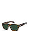 David Beckham Men's Sunglasses with Brown Tartaruga Plastic Frame and Green Lens DB 7132/S WR9/QT