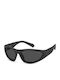 Polaroid Unisex Sunglasses with Black Horn-Rimmed Frame and Grey Lens pld2165/s 003/M9