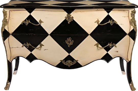Μπουφές Ξύλινος με Συρτάρια Λευκός 135x55x86cm