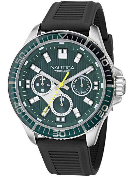 Nautica Men's Watch Battery with Black Rubber S...