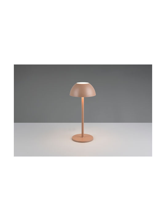 Trio Lighting Πλαστικό Πορτατίφ LED με Καφέ Καπέλο και Βάση
