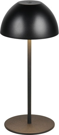 Trio Lighting Kunststoff Tischlampe LED mit Schwarz Schirm und Basis