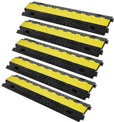 Set 5 Cable Ramps Max 10000 Kg 2 X Channel Yellow Black 91.8 X 25 X 4.3 Cm