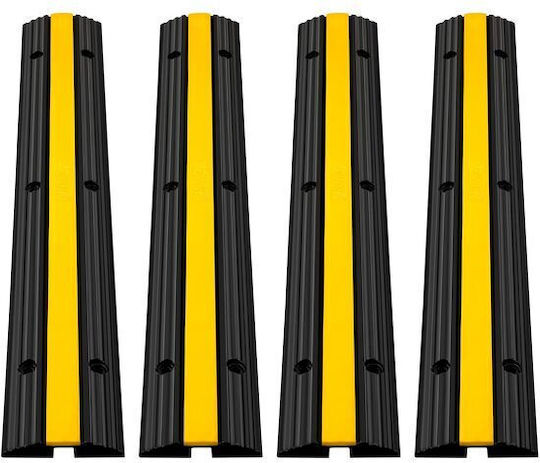 Set aus 4 Kabelbrücken Max 10000 kg 1 x Kanal Gelb Schwarz 102 x 15,5 x 3 cm