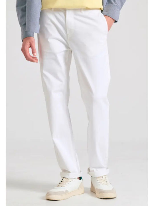 Funky Buddha Men's Chino Elastic Regular Fit White