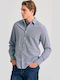 Long-sleeved Cotton Shirt Navy Mel