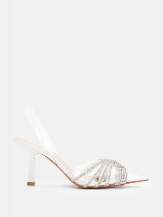 Luigi Pointed Toe White Heels