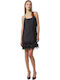 Summer Mini Evening Satin Black Dress
