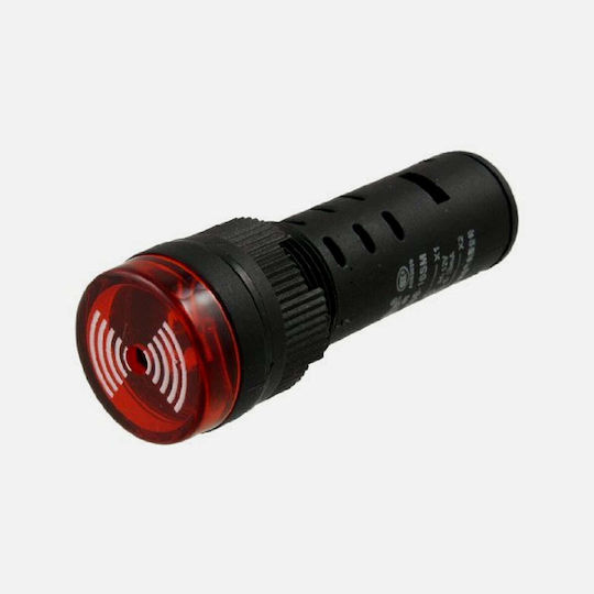 Gbc 25.4151.80-Red Indicator Lamp with Sound Signal 12v
